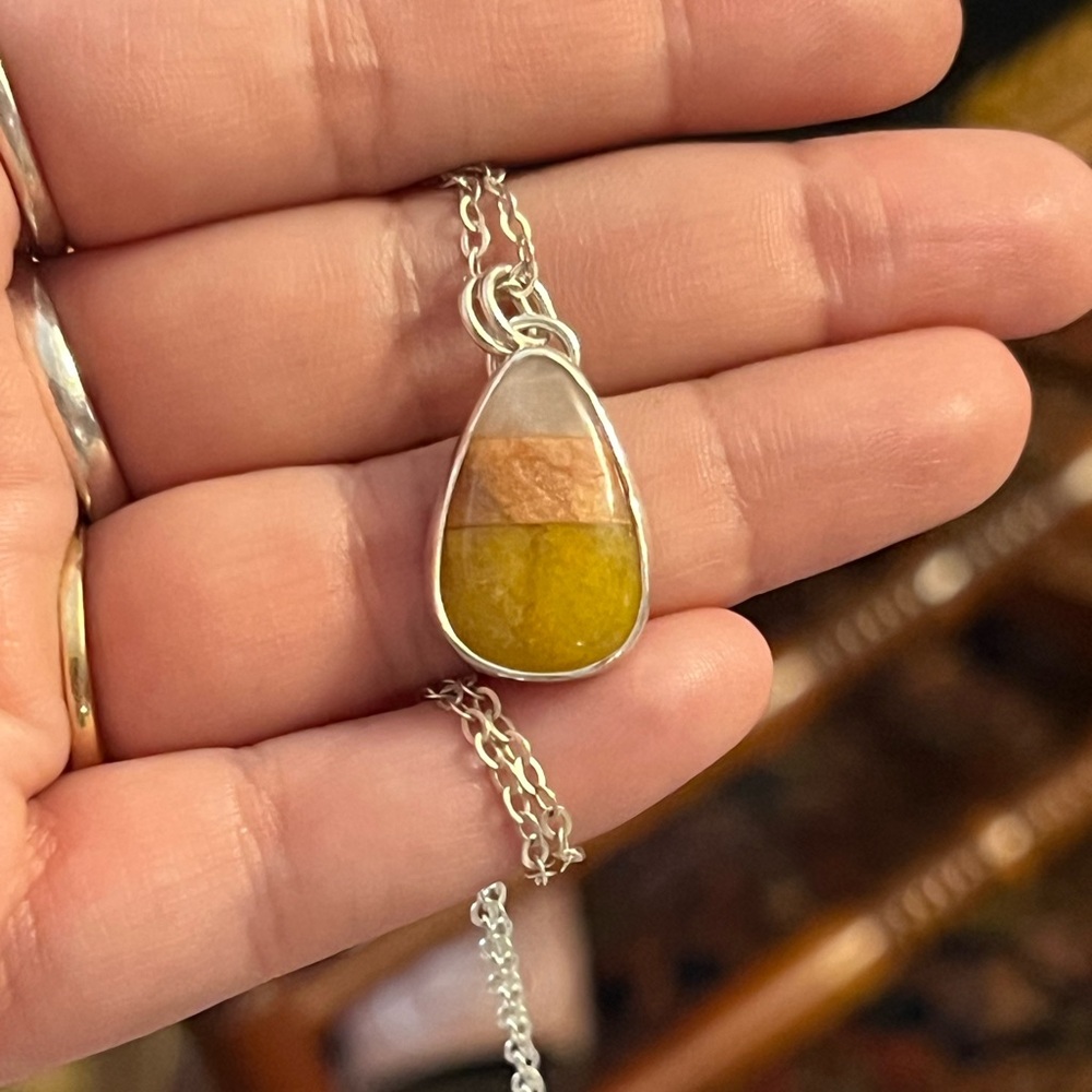 Candy Corn Pendant in Sterling Silver necklace
